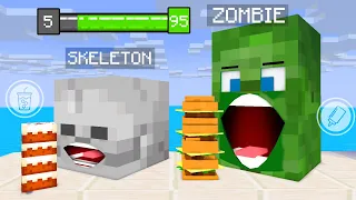 Zombie vs Skeleton Food Eating Game - Minecraft Animation
