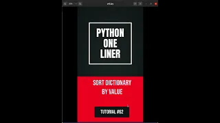 Python one-liners - How to sort dictionary by value in python