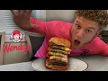 Ordering A Huge Burger Off Of Wendy s Secret Menu