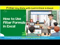 MS Excel - Filtering Data Using the Excel FILTER Function to Create Dynamic Filters Excel