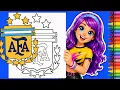 Coloring ARGENTINA FIFA World Cup 2026 Badge - Coloring Page with Art Markers