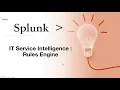 Splunk IT Service Intelligence ITSI Rules Engine Overview How Rules Engine works