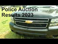 Police Auction Results Robinson Texas Tahoes and Impala