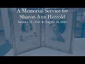 A Memorial Service for Sharon Ann Herrold