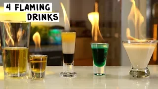 Four Flaming Drinks 