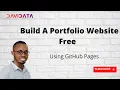 How To Build A Portfolio Website for FREE Data Science Analytics GitHub Pages