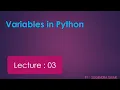 in Python and Variables