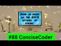 How to print all the ascii - letters of string in Python-ConciseCoder Intermediates