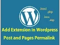Add any Extension html htm php in Wordpress Post and Pages Permalinks