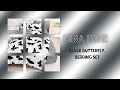 LUNA HOME Black Butterfly Design Bedding Set