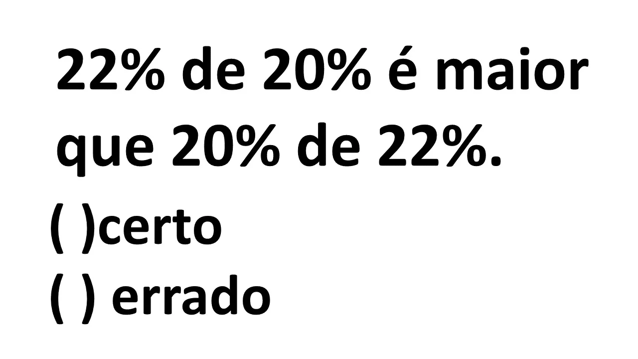 MATEMÁTICA BÁSICA - QUESTÃO DE CONCURSO QUE ERRARAM POR BARBADA PORCENTAGEM