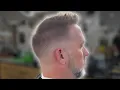 Men s Faux Hawk Fade Haircut Barber Tutorial Fohawk Style