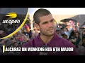 Download Lagu Carlos Alcaraz recaps his win vs. Jannik Sinner, reveals tattoo plans [FULL INTERVIEW] | US Open