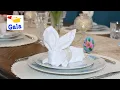 Easter Bunny with Paws Napkin Folding - Napkin Ring Fold for Spring Tables