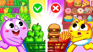 Grocery Store Song | Healthy vs Junk Food | Good Habits & Healthy Eating for Kids by Toddler Zoo
