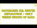 Databases SQL Server Replication - Only weeks worth of data 2 Solutions