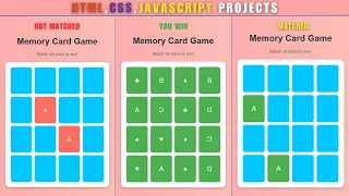 Memory Card Game Tutorial Using HTML CSS JavaScript Beginner-Friendly Project 2025