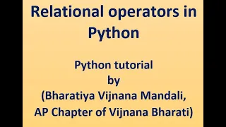 9-Relational operators in Python
