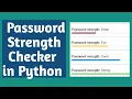Python Code to Check your Password Strength Password Strength Checker Tool Tutorial in Hindi