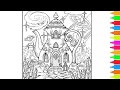 Coloring Kettle House Lighthouse And Butterfly Apple World Fantasy Coloring Pages