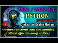 Python Functions And File handling Sinhala And English Medium Theory Revision Lessons