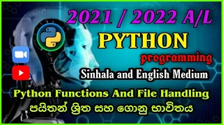 Python Functions And File handling Sinhala And English Medium Theory Revision Lessons