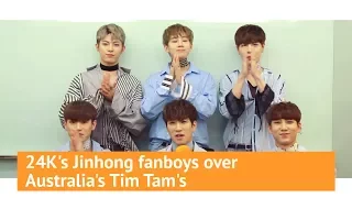 24ks jinhong fanboys over australias tim tams