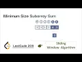Minimum Size Subarray Sum Leetcode209 Min Subarray Length for TargetSum Sliding Window Algorithm
