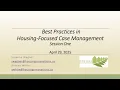 Housing-Focused Case Management for RRH PSH Providers Training Series Part 1