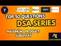 Maximum Product Subarray Top 50 Questions DSA Series Jcode Academy In Tamil