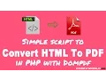 Convert HTML to PDF in PHP with Dompdf