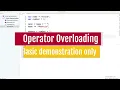 C - Operator Overloading Tagalog Tutorial
