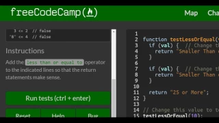 Comparison with the Less Than Or Equal To Operator freeCodeCamp Basic Javascript