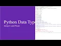 Vismaya s Python Code Session 3 Data Types - Strings Integers and floats