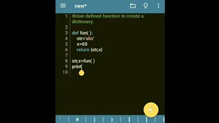 User defined function to create a dictionary