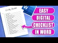 Make a Reusable Digital Checklist Template in Microsoft Word Game Changer