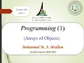 Lecture Chapter 7 Arrays of Objects Part 2