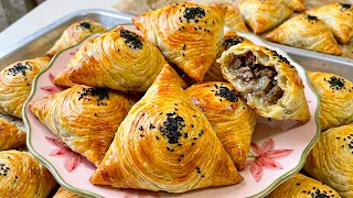 Uzbek Samsa MELT in Your Mouth 😍 سمبوسه ازبکی که مثل گُر در دهن آب میشود