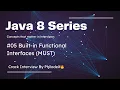 Built-in Functional Interfaces MUST Predicate Function Consumer and Supplier Java 8