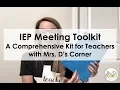 IEP Meeting Toolkit for Teachers Editable Forms Agendas Checklists and Input