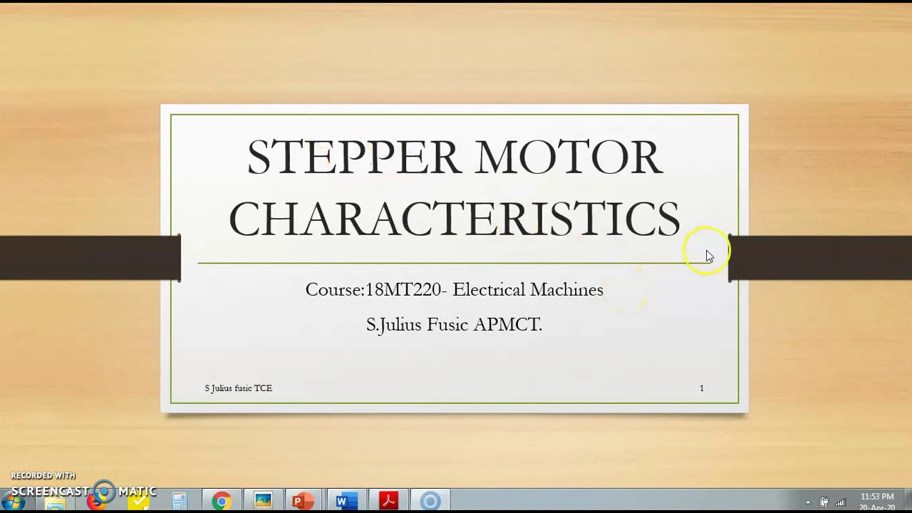Stepper motor characteristics