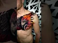Eye-Catching Eagle Color Chest Tattoo By Manuel Clementoni