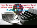 How to create a Typewriter text effect with a blinking cursor in DaVinci Resolve