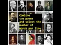 Combine two poems randomly and select the number of words per line