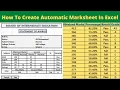Marksheet In Excel How to Create Automatic Marksheet How to Make Marksheet In Excel