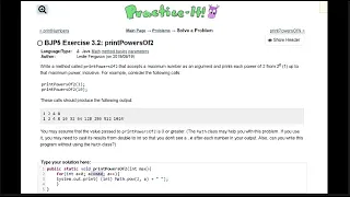 Java Practice It 3 2 printPowersOf2 method basics