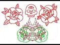 Tattoo Flash Sheet for Beginners Drawing Process