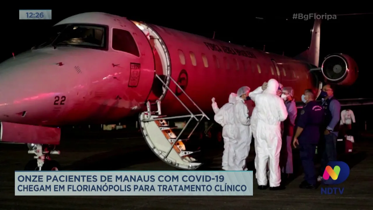 Onze pacientes de Manaus com Covid-19 chegam em Florianópolis para tratamento clínico