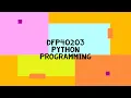 DFP40203 PYTHON PROGRAMMING PBT 1