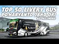 Download Lagu TOP 50 LIVERY BUS PO.HARYANTO JBHD ORI  | Bus Simulator Indonesia
